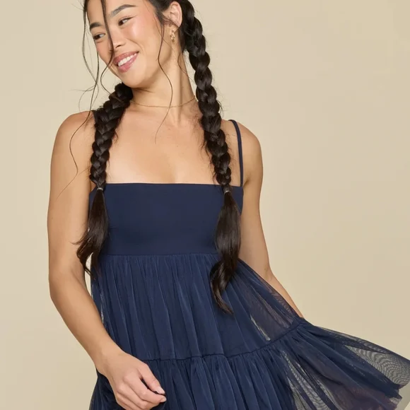 NWT POPFLEX Pirouette Babydoll Dress - Peacoat Navy SIZE XS - Picture 1 of 10